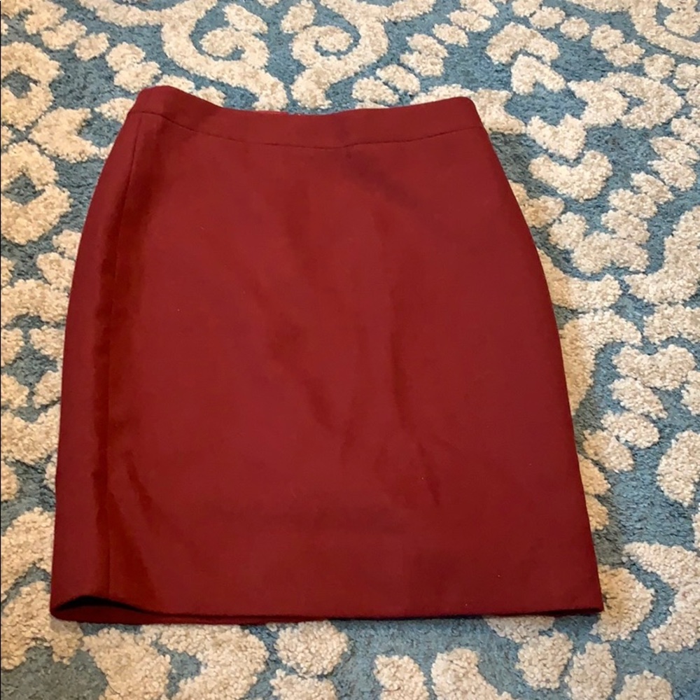 J Crew Dark Red No. 2 Pencil Skirt - 0P